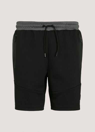 US Athletic Black Bonded Jogger Shorts