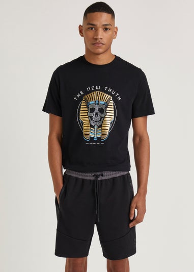 US Athletic Black Bonded Jogger Shorts
