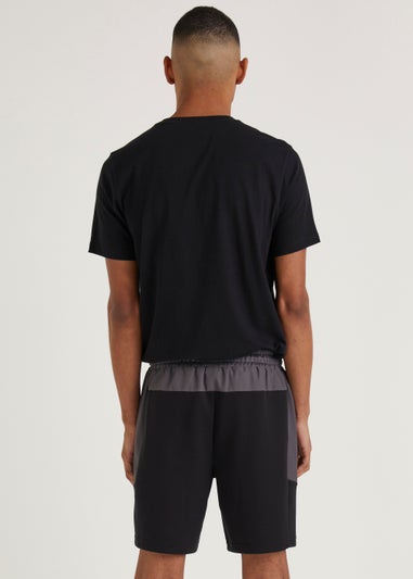 US Athletic Black Bonded Jogger Shorts