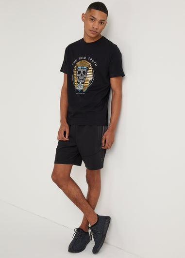 US Athletic Black Bonded Jogger Shorts
