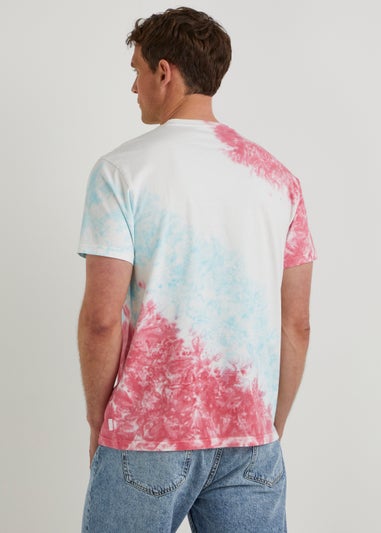 Pink Diagonal Tie Dye T-Shirt - Matalan