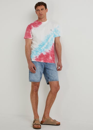 Pink Diagonal Tie Dye T-Shirt