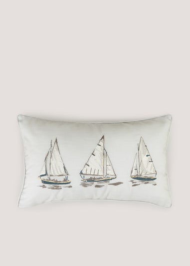 White Boat Cushion (30cm x 50cm)