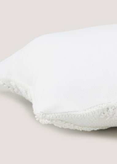 White Tufted Bobble Cushion (43cm x 43cm)