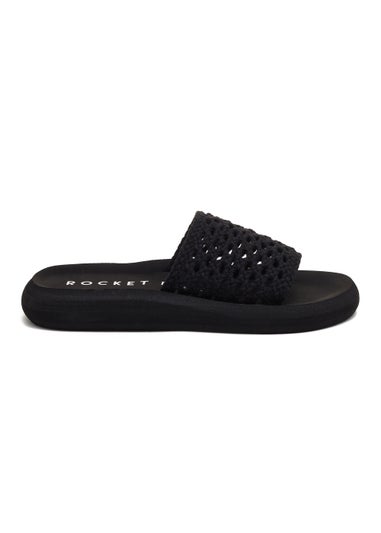 Rocket Dog Sunset Black Woven Sliders