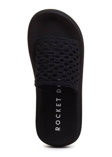 Rocket Dog Sunset Black Woven Sliders