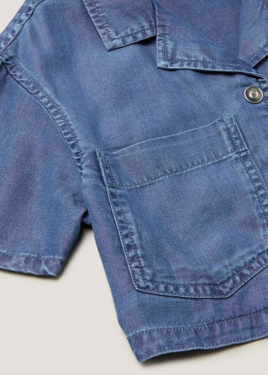 Girls Denim Cropped Shirt (4-13yrs)