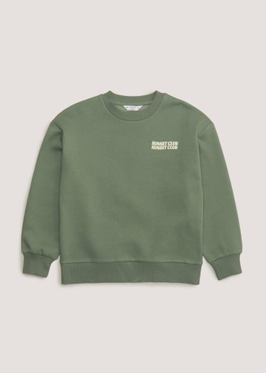 Girls Candy Couture Khaki Slogan Sweatshirt (9-16yrs)