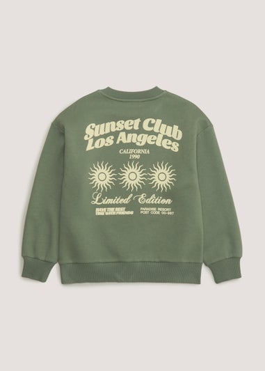 Girls Candy Couture Khaki Slogan Sweatshirt (9-16yrs)
