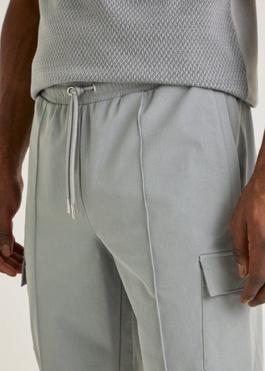 T&W Grey Woven Cargo Joggers