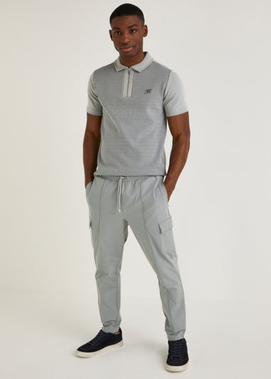 T&W Grey Woven Cargo Joggers