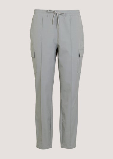 T&W Grey Woven Cargo Joggers
