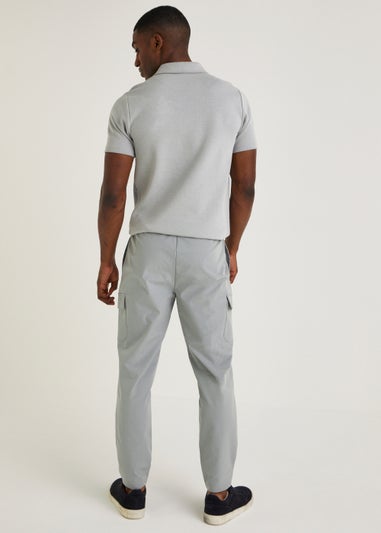 T&W Grey Woven Cargo Joggers