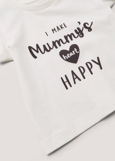 Baby Cream Mummy Slogan T-Shirt (Newborn-23mths)