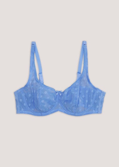 Ivory Rose Blue Dot Sweetheart Bra