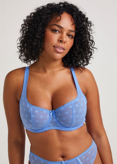 Ivory Rose Blue Dot Sweetheart Bra