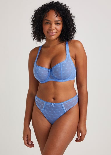 Ivory Rose Blue Dot Sweetheart Bra