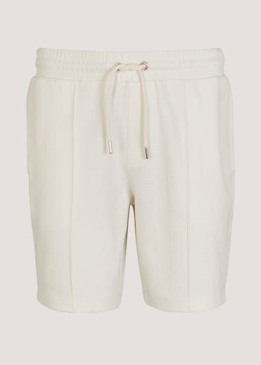 T&W Ecru Check Shorts