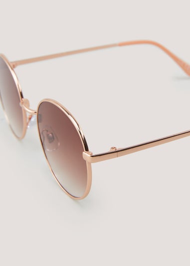 Rose Gold Classic Round Sunglasses