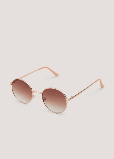 Rose Gold Classic Round Sunglasses