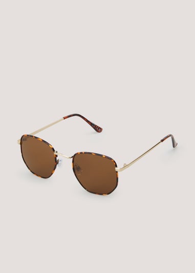 Tortoiseshell Hexagon Sunglasses