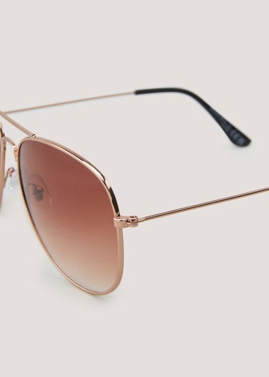 Brown Aviator Sunglasses