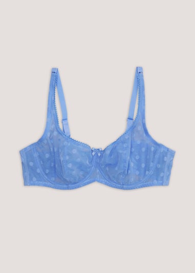 Ivory Rose Blue Dot Sweetheart Bra