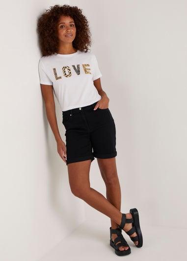 White Love Slogan T-Shirt