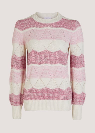 Pink Stripe Stitch Jumper