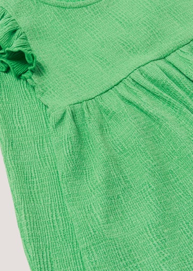Girls Green Plisse Top & Flares Co-Ord Set (9mths-6yrs)