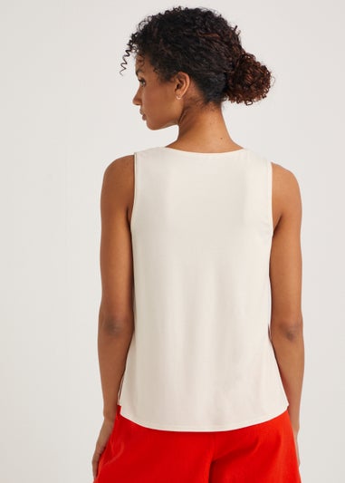 Et Vous Ivory Jersey Vest Top