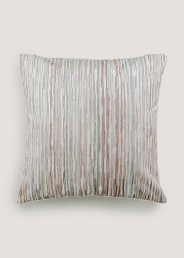 Pink Stripe Velvet Cushion (43cm x 43cm)