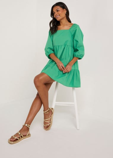 JDY Reese Green 3/4 Sleeve Dress