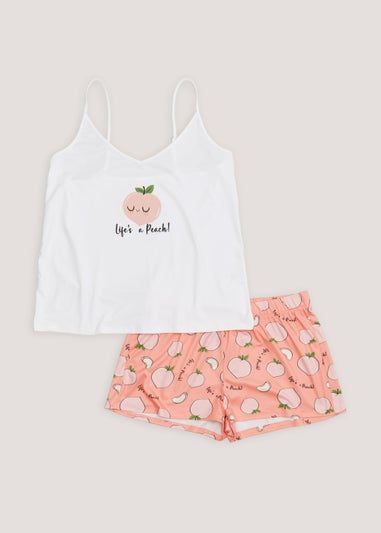 Peach Cami & Shorts Pyjama Set