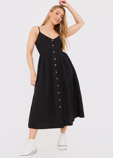 In the Style Jac Jossa Black Cami Midi Dress