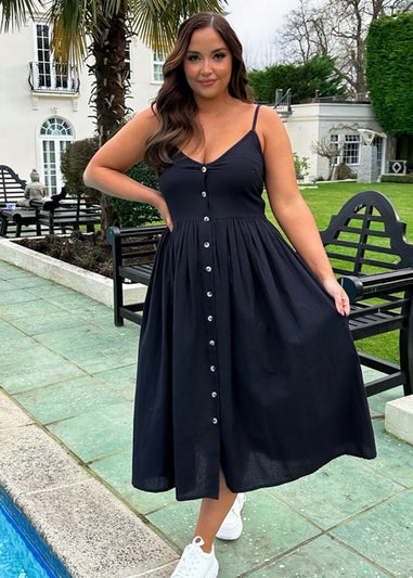 In the Style Jac Jossa Black Cami Midi Dress