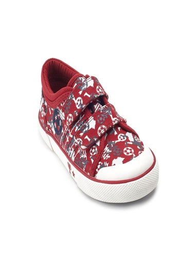 Start-Rite Red Kickabout Football Riptape Canvas Shoes