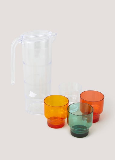 Jug with Stackable Tumblers Set (11cm x 15cm x 28cm)