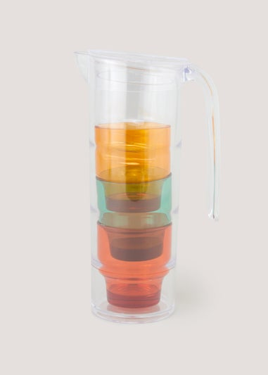 Jug with Stackable Tumblers Set (11cm x 15cm x 28cm)