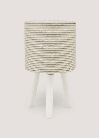 Beige Small Rattan Effect Planter (22cm x 22cm x 40cm)