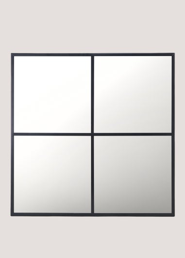 Black Square Metal Outdoor Mirror (60cm x 60cm x 1.5cm)