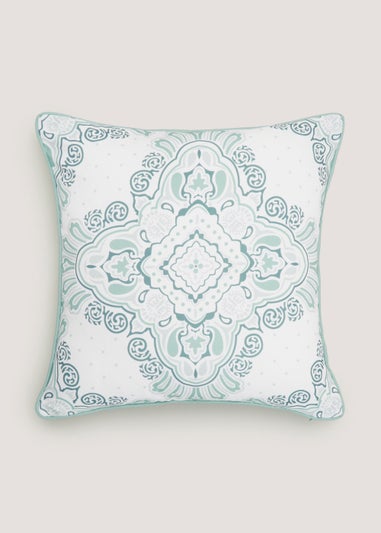 Blue Tile Reversible Outdoor Cushion (46cm x 46cm)