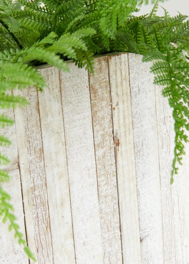 White Wood Outdoor Planter (55cm x 25.5cm x 25.5cm)