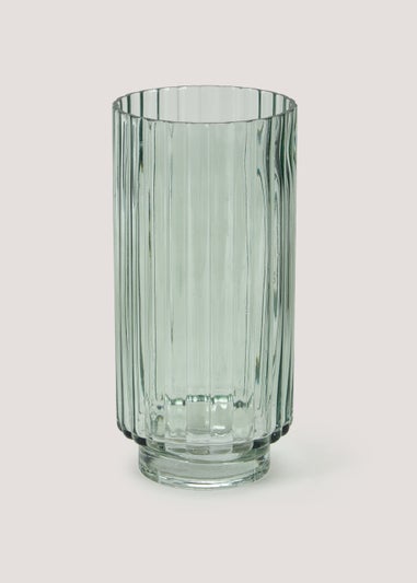 Green Ribbed Vase (25cm)