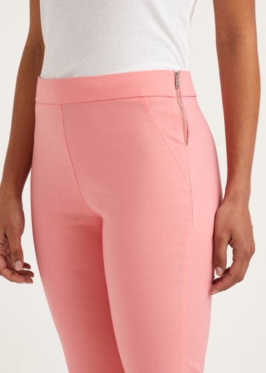 Pink Bengaline Cropped Trousers