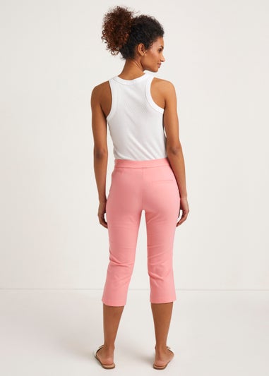 Pink Bengaline Cropped Trousers