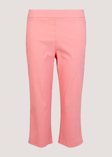 Pink Bengaline Cropped Trousers