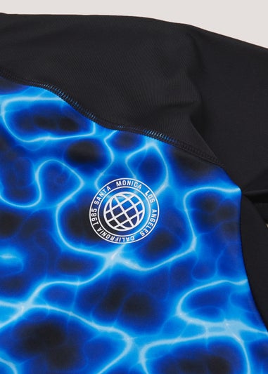 Boys Black Lightning Rash Vest (3-13yrs)