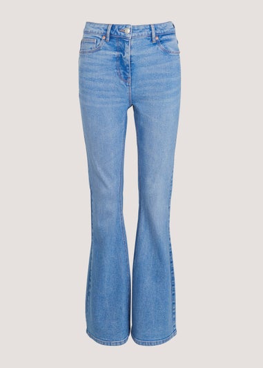 Bright Blue Skinny Flared Jeans (Long Length)