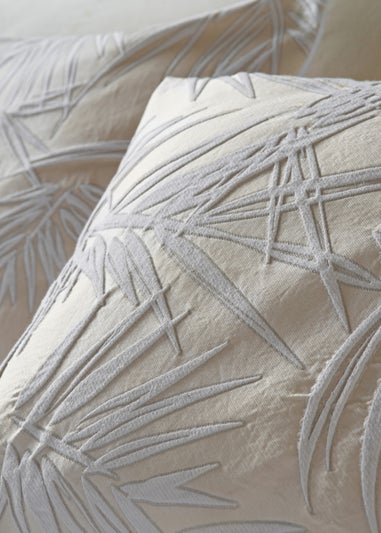 Ivory Palm Jacquard Duvet Cover